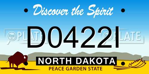 D0422I North Dakota License Plate
