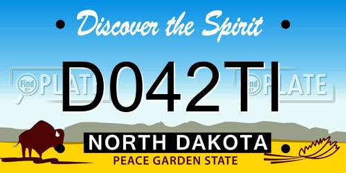 D042TI North Dakota License Plate