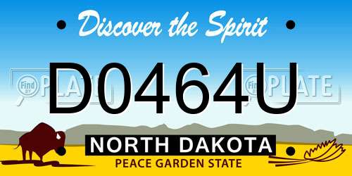 D0464U North Dakota License Plate
