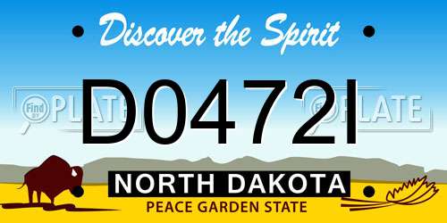 D0472I North Dakota License Plate