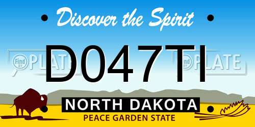 D047TI North Dakota License Plate