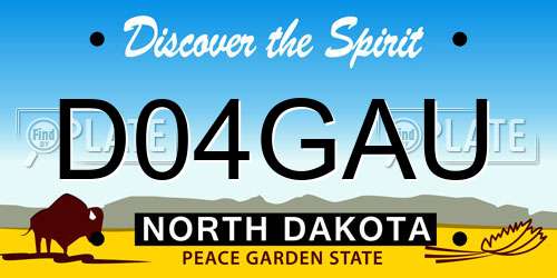 D04GAU North Dakota License Plate