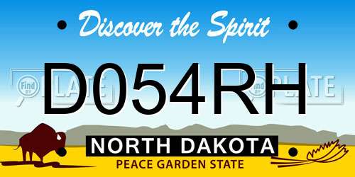 D054RH North Dakota License Plate