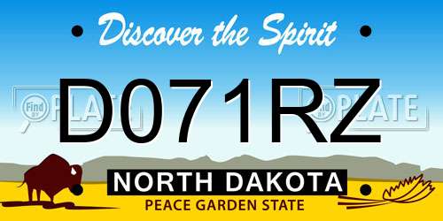 D071RZ North Dakota License Plate