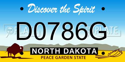 D0786G North Dakota License Plate