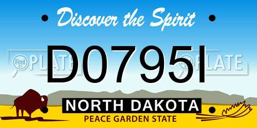 D0795I North Dakota License Plate
