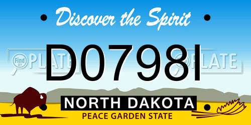 D0798I North Dakota License Plate
