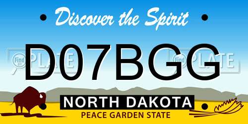 D07BGG North Dakota License Plate