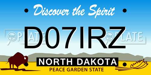 D07IRZ North Dakota License Plate