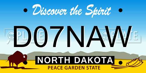 D07NAW North Dakota License Plate