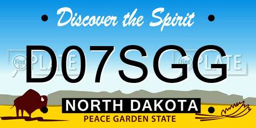 D07SGG North Dakota License Plate