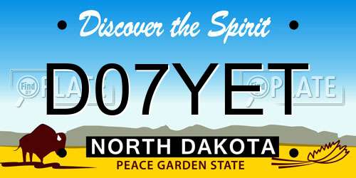 D07YET North Dakota License Plate