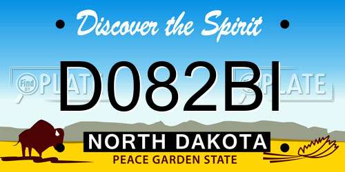 D082BI North Dakota License Plate