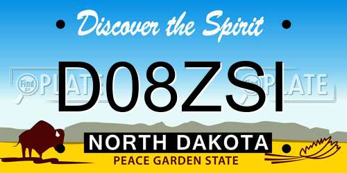 D08ZSI North Dakota License Plate
