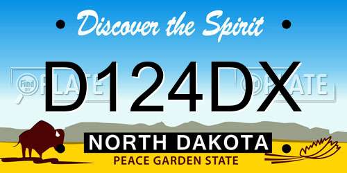 D124DX North Dakota License Plate