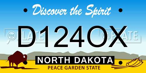D124OX North Dakota License Plate