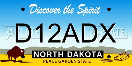 D12ADX North Dakota License Plate
