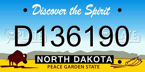 D136190 North Dakota License Plate