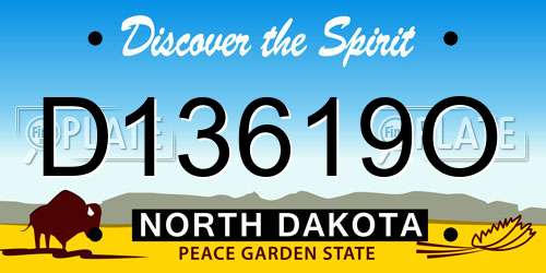 D13619O North Dakota License Plate