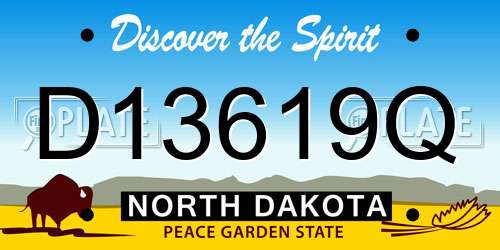 D13619Q North Dakota License Plate