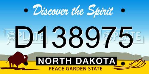 D138975 North Dakota License Plate