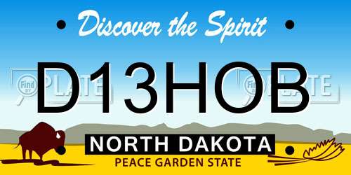 D13HOB North Dakota License Plate