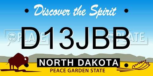 D13JBB North Dakota License Plate