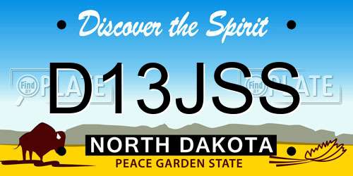 D13JSS North Dakota License Plate