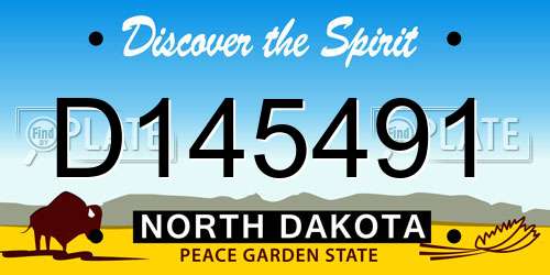 D145491 North Dakota License Plate