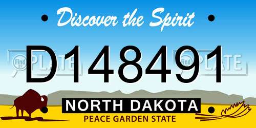 D148491 North Dakota License Plate