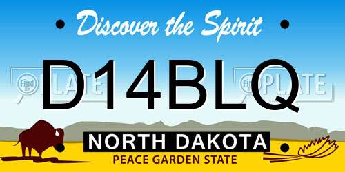 D14BLQ North Dakota License Plate