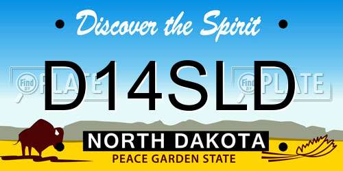 D14SLD North Dakota License Plate