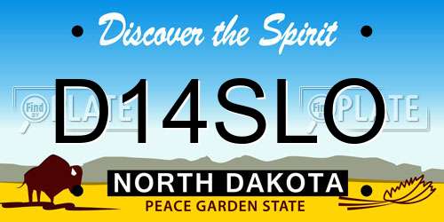 D14SLO North Dakota License Plate