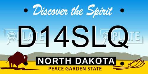 D14SLQ North Dakota License Plate