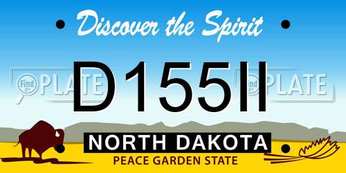 D155II North Dakota License Plate