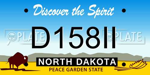 D158II North Dakota License Plate