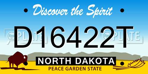 D16422T North Dakota License Plate