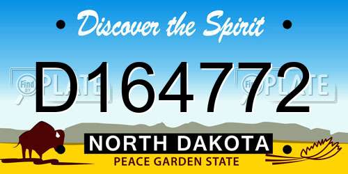 D164772 North Dakota License Plate