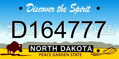 D164777 North Dakota License Plate