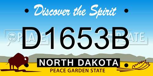 D1653B North Dakota License Plate
