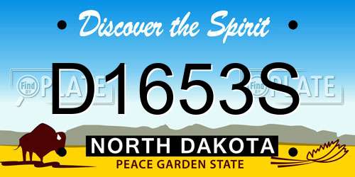 D1653S North Dakota License Plate
