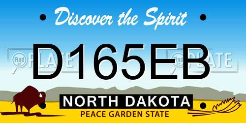 D165EB North Dakota License Plate