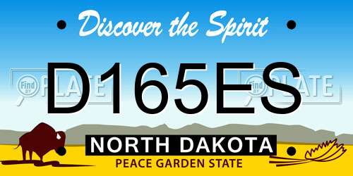 D165ES North Dakota License Plate