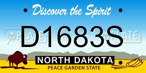 D1683S North Dakota License Plate