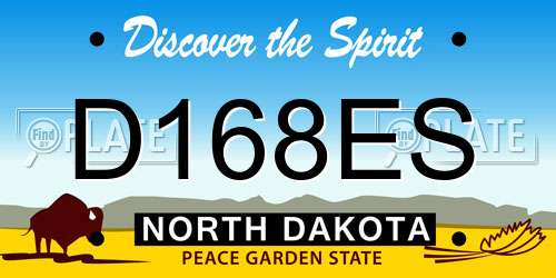 D168ES North Dakota License Plate