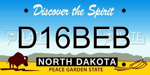D16BEB North Dakota License Plate