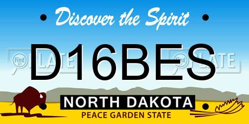 D16BES North Dakota License Plate