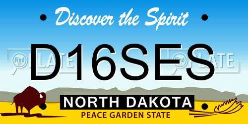 D16SES North Dakota License Plate