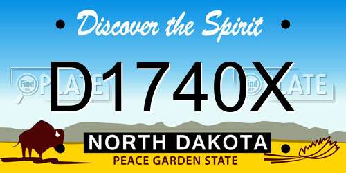 D1740X North Dakota License Plate