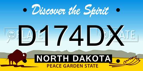 D174DX North Dakota License Plate